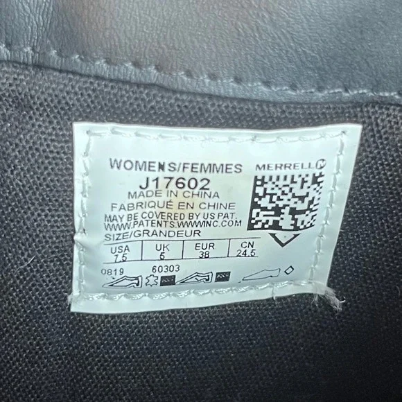 Merrell Andover Peak Black Leather Zip Buckle Tall Boots J17602 W's Size 7.5 - Picture 7 of 7